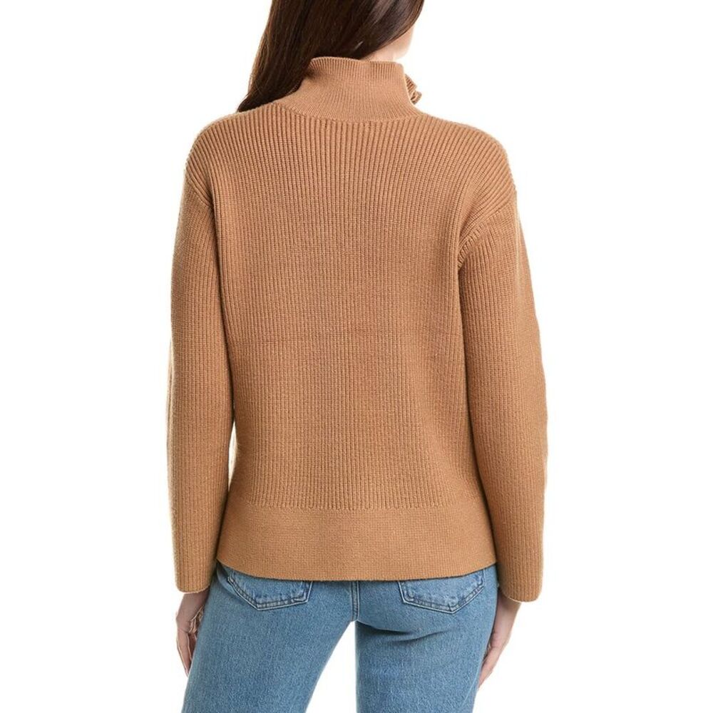 English Factory Womens  Collared 1/2-Zip Sweater, Brown - Picture 2 of 3